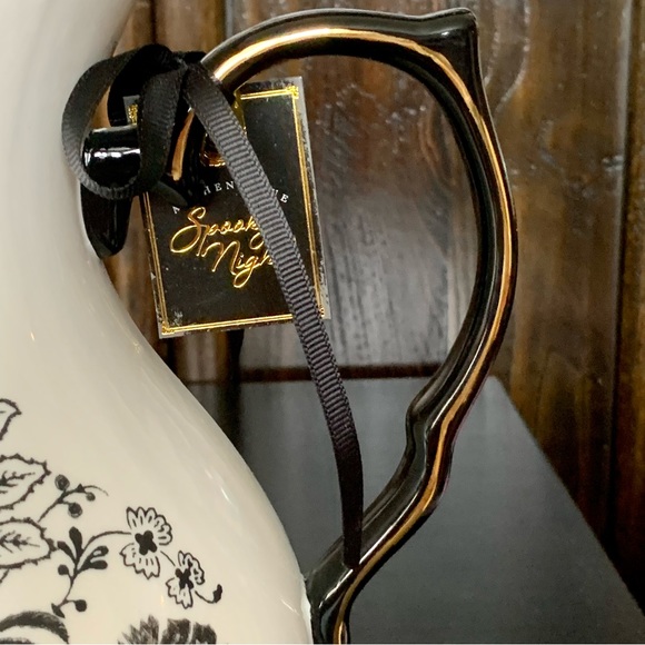 Spooky Night Dapper Skeletons 88oz Halloween Pitcher Skulls Flowers Crow - Picture 8 of 16